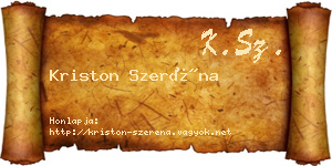 Kriston Szeréna névjegykártya